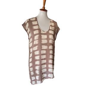 Vintage 7 For All Mankind Y2K Sheer Silk Tunic Dress Asymmetrical Hem